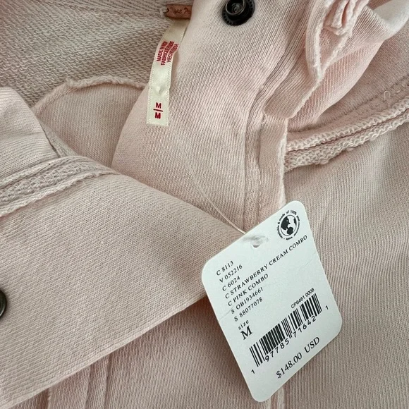 NWT Free People Ellie Sweatshirt - color Strawberry Cream Combo, size M - Picture 5 of 8